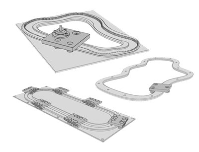 Single piece track system construction virtually eliminates the assembly process