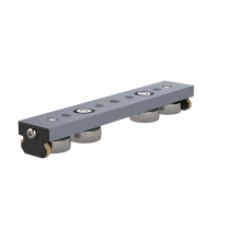 UtiliTrak SW Series Wheel Plate Assembly, Size 2, 4-Wheel, Crown Roller, Carbon, Shielded