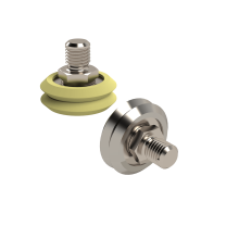 DualVee Studded Guide Wheels with Steel and Polymer Wheel Materials