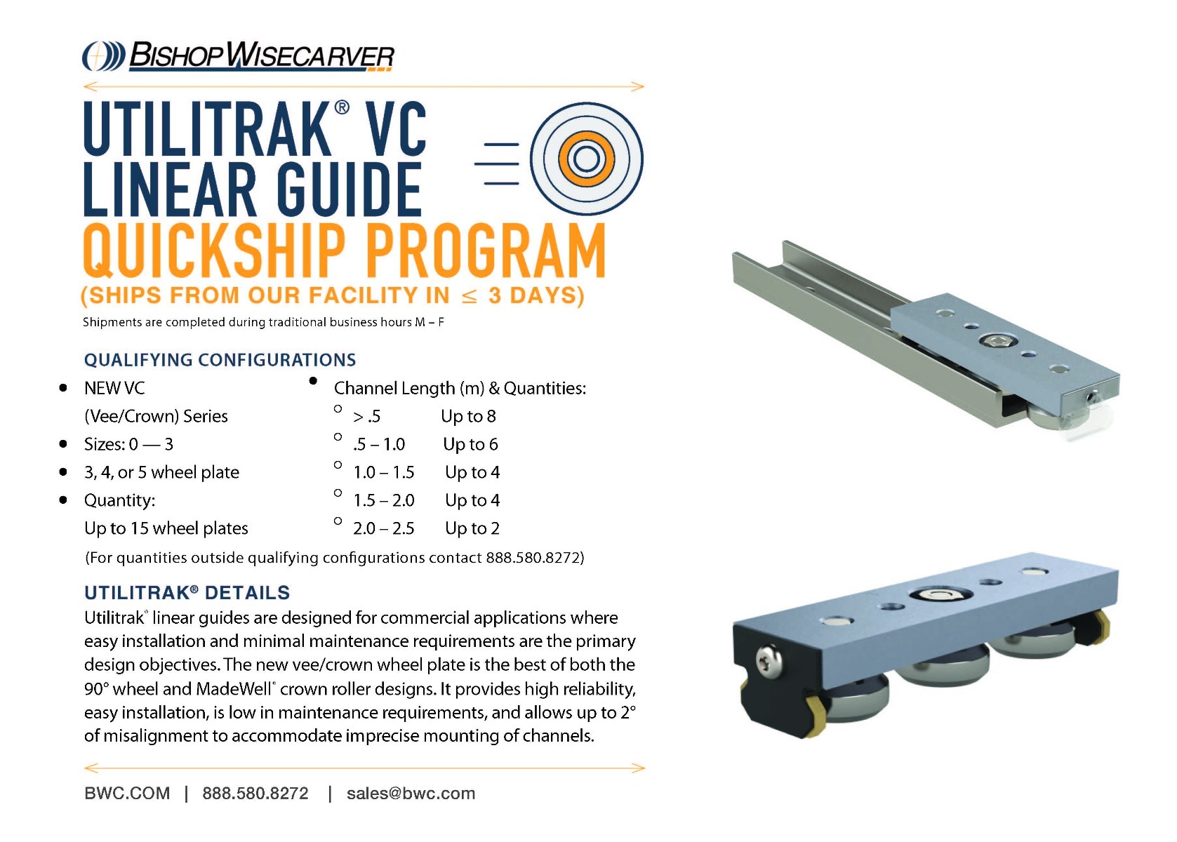 UTVC QuickShip Program promotion showing options that are available to ship within a few days.